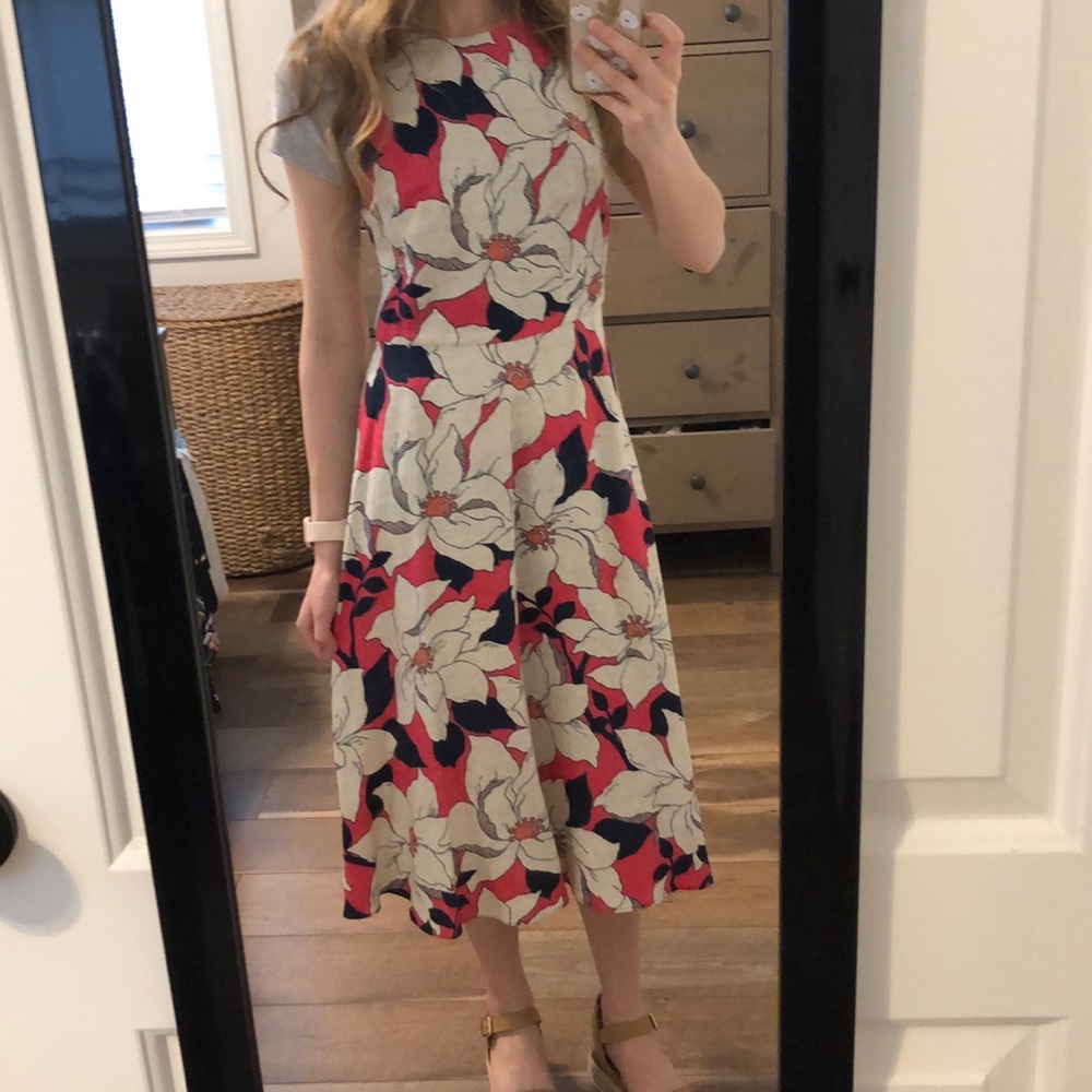 Flowered midi dress